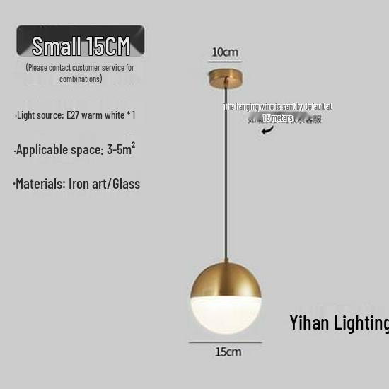 Nordic Modern Pendant Light – Minimalist Glass Fixture for Coffee Shops, Bedside, Bar Counters