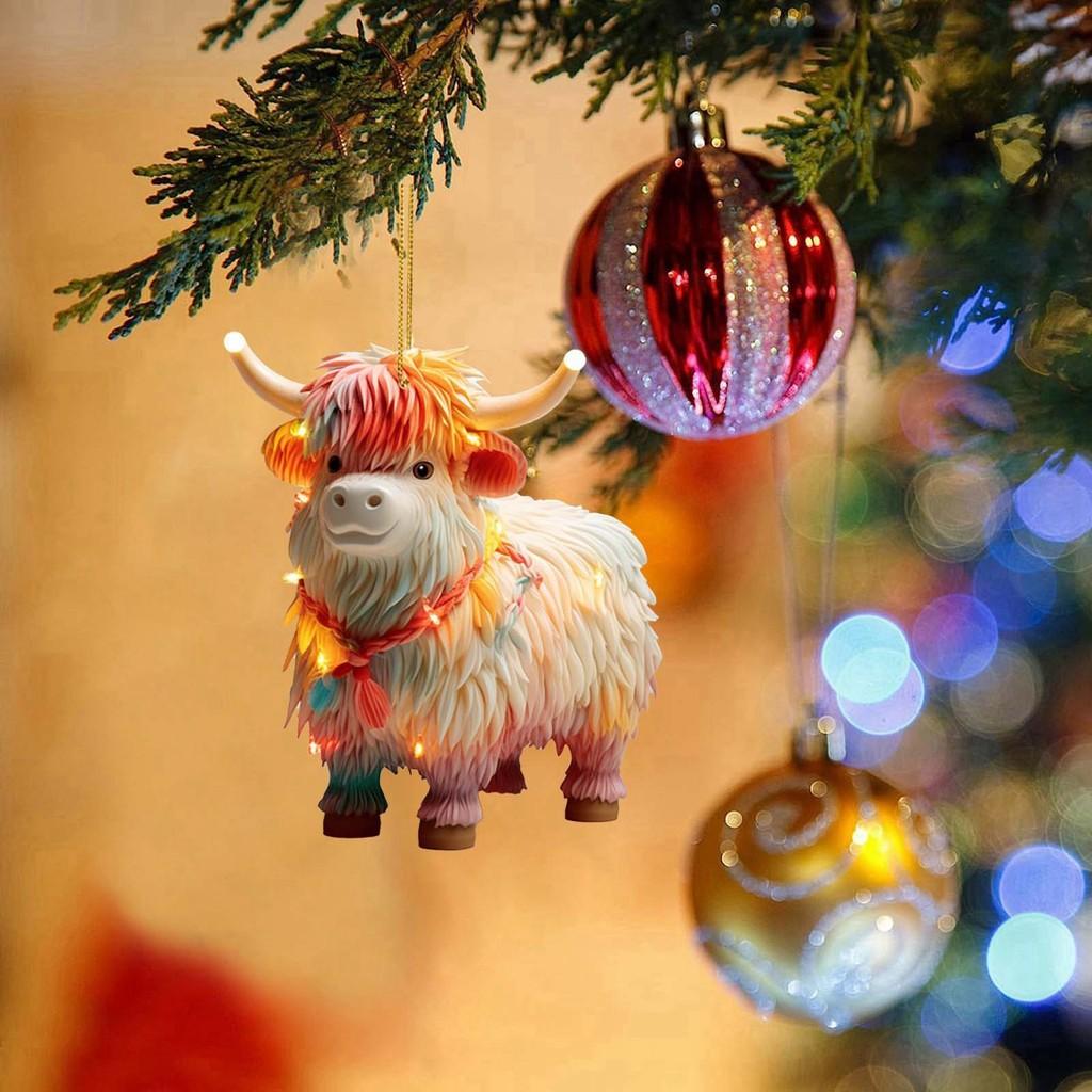 2023 Colorful Cute Acrylic Cow Car Accessory Adorable Cartoon Style For Decor Vehicle