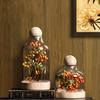 Simple Everlasting Flower Glass Cover Ornaments Living Room TV Cabinet Model Room Home Decorations Valentine's Day Gift