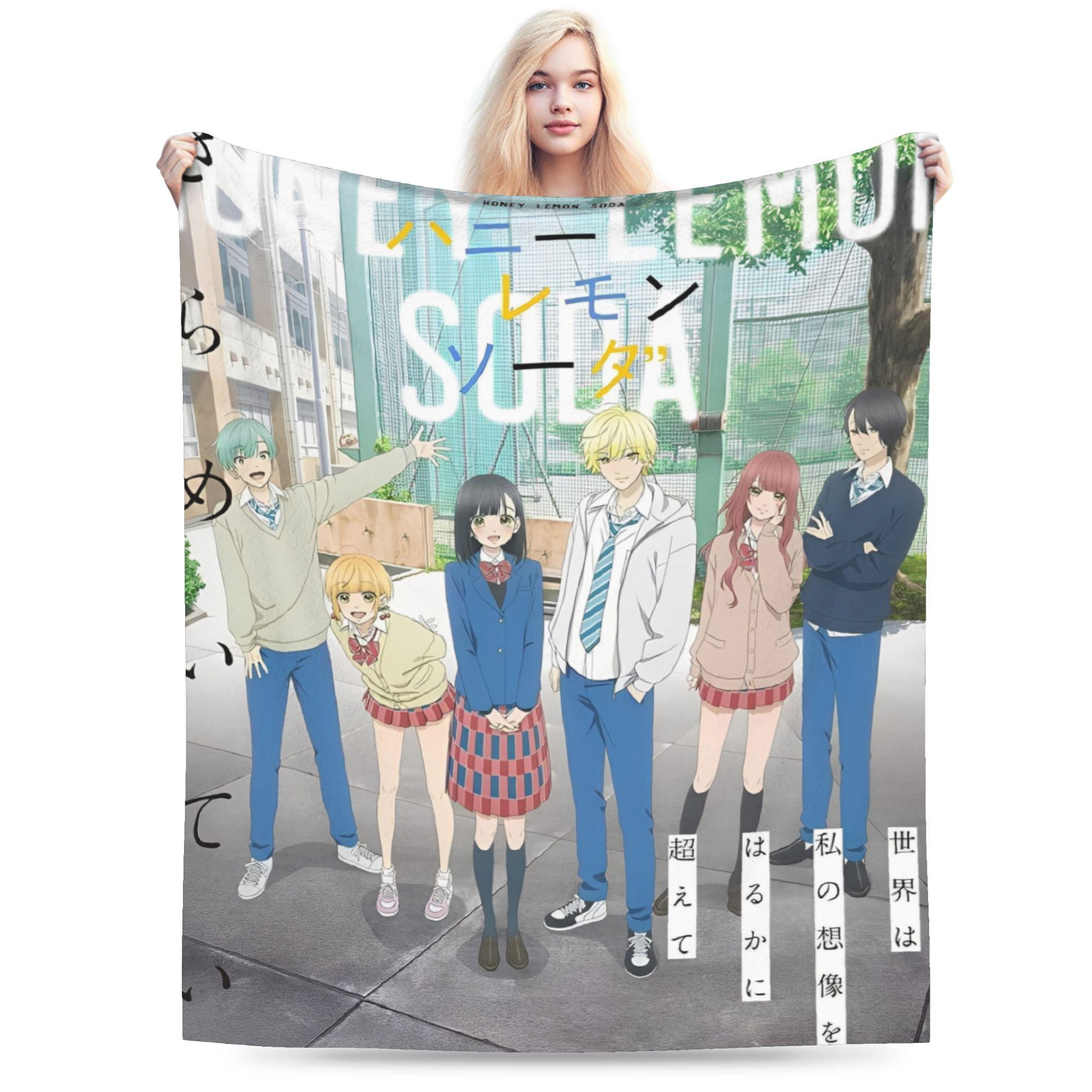 honey lemon soda anime Merch Blanket Soft Fleece Throw Blankets Comfortable Rug Piece 130x150cm