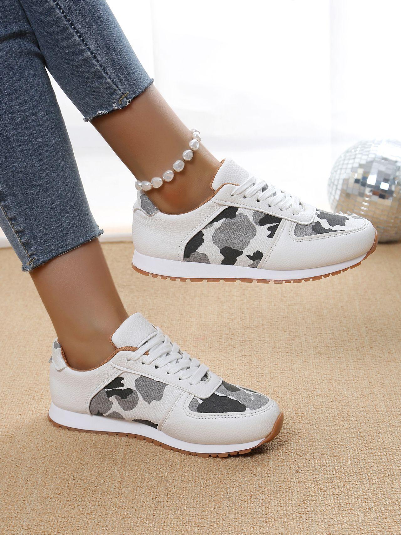

Plus Size Shoes for Women 2026 Summer Autumn Women Lace Up Comfortable Flats Sneakers Zapatos De Mujer 36-43 Sports Shoes 43 білий