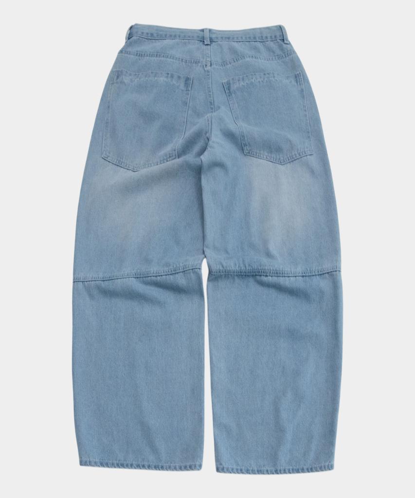 SOMEPLACE MAN Rivet Double Pocket Stitch Detail Oversized Wide Denim Pants _2 Colors