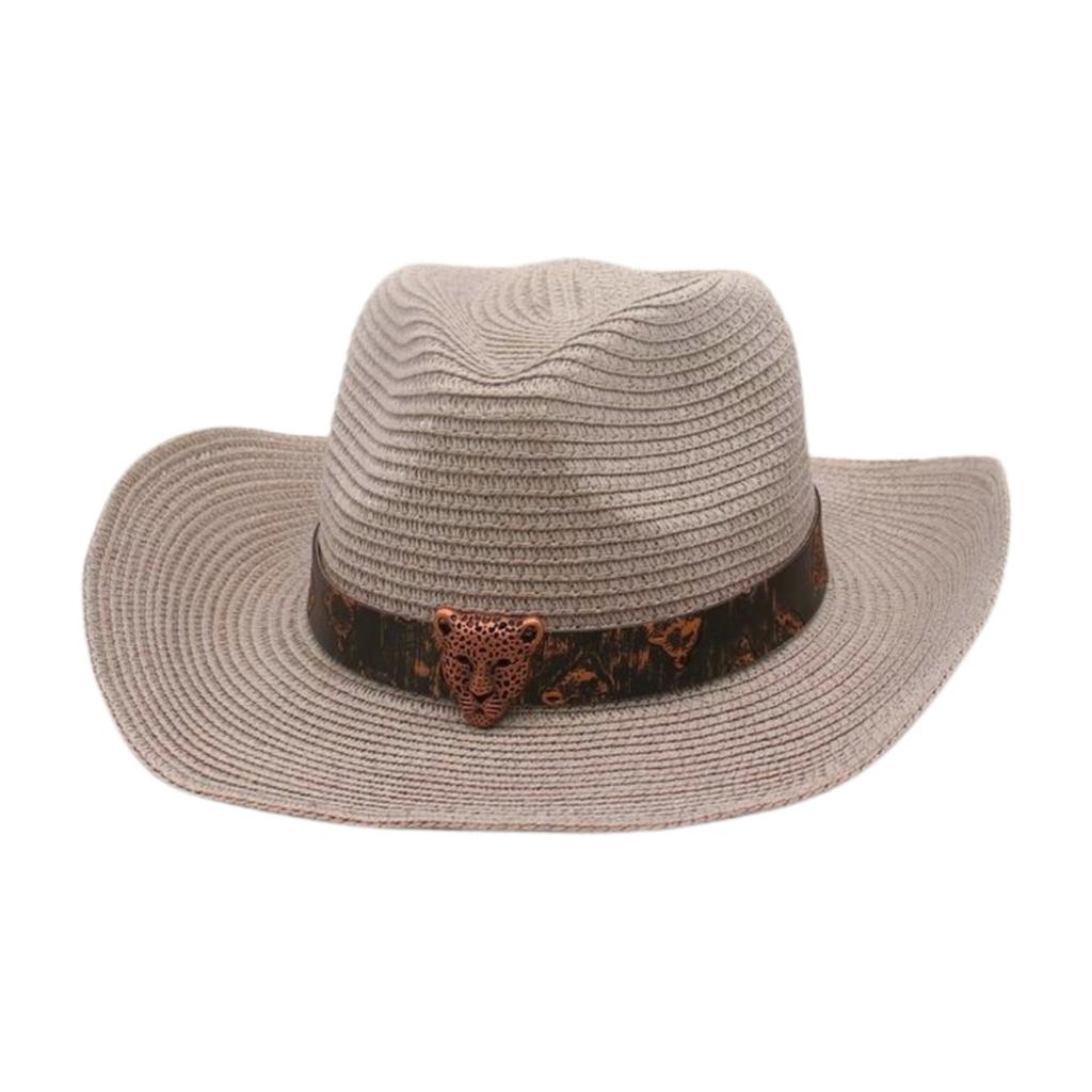Premium Ethnic Style Woven Straw Hat Women'S Beach Beach Travel Straw Hat Western Cowboy Hat