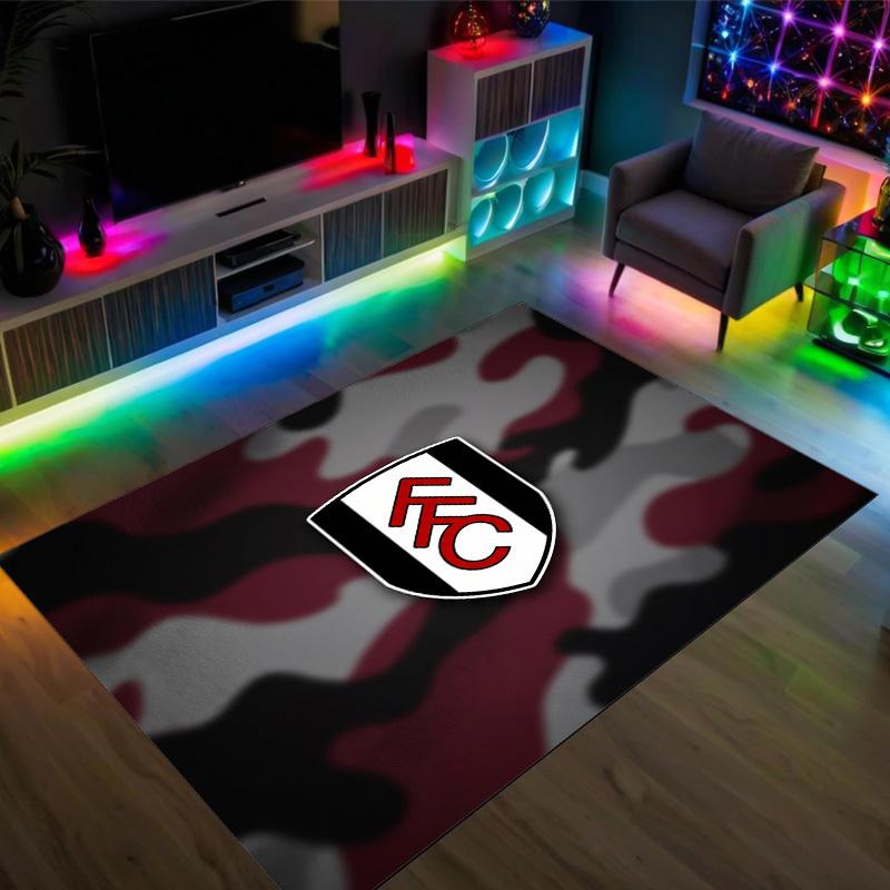 Fulham Football Design Crystal Velvet Carpet Cozy Non?Slip Printed Rug For Bedroom Living Room Entrance