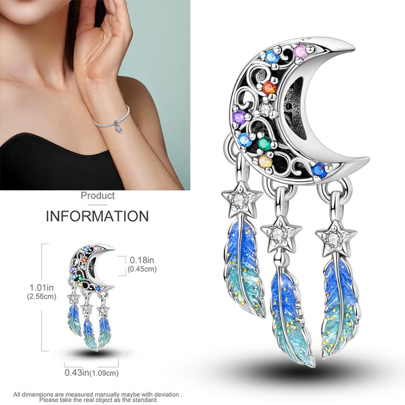 Charms Bead Copper Starlit Sky Moon Sun Earth Universe Charm Fit Bangle Bracelet Necklace Diy Jewelry