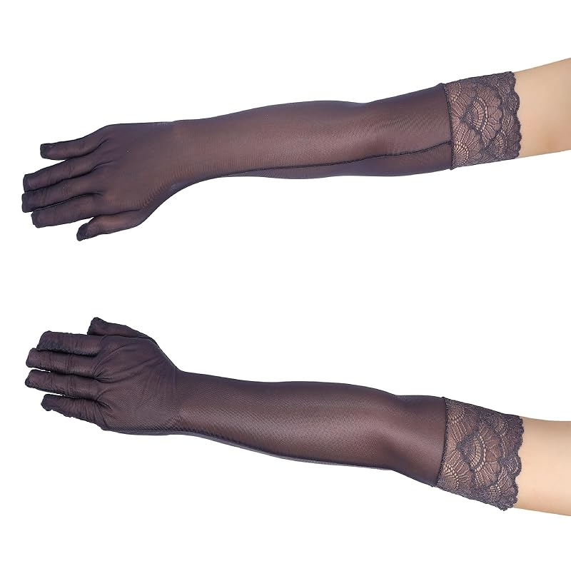 

[Black Omen] long gloves long gloves cosplay 8 colors in total Lace (6705-dark gray, free size) bs513-f-6705-dgy