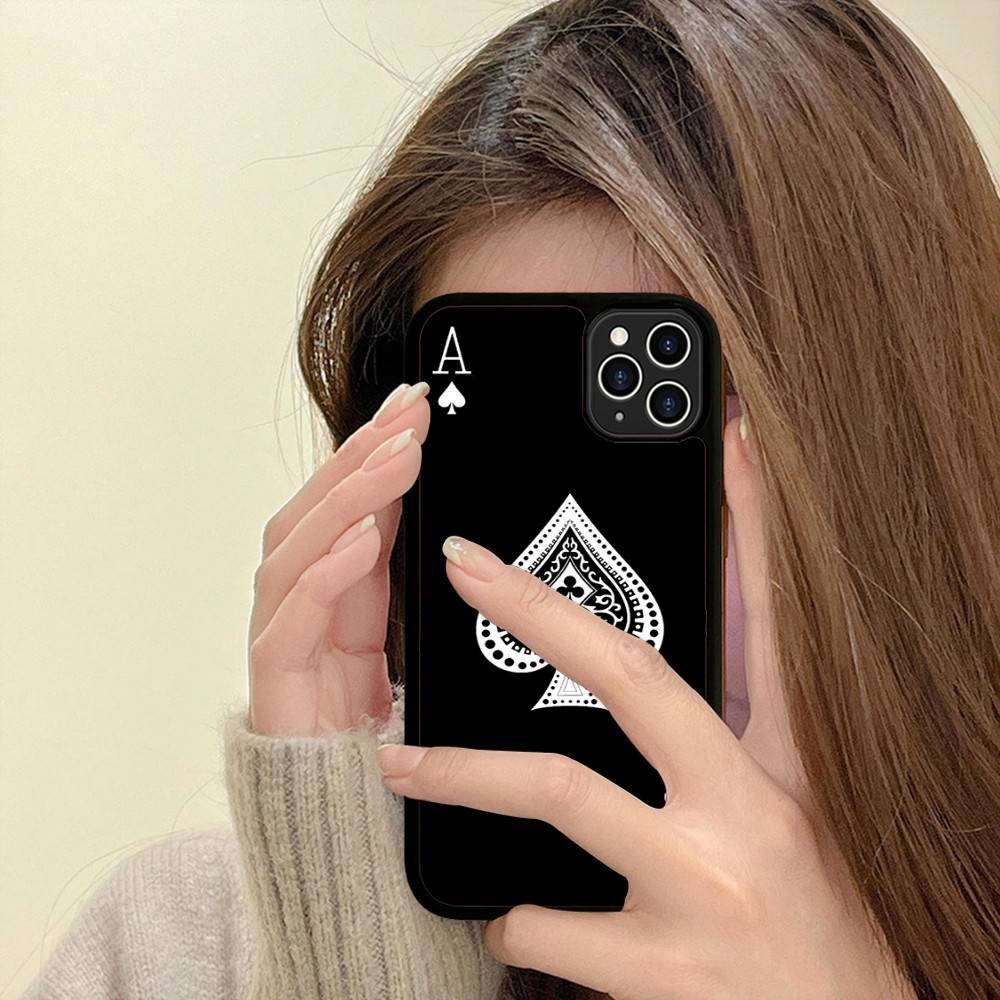 Poker Pattern Game Phone Case For IPhone 16 Pro Max 15 14 Plus 14 13 12 11 17 PC+TPU Cases Back Cover