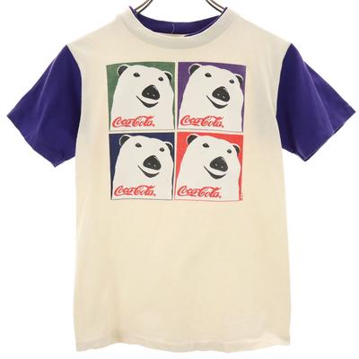 CocaCola Lata 90. Wyprodukowano w USA Stara T-shirt z krótkim rękawem raglanowym L Jednonitkowy Damski Używany