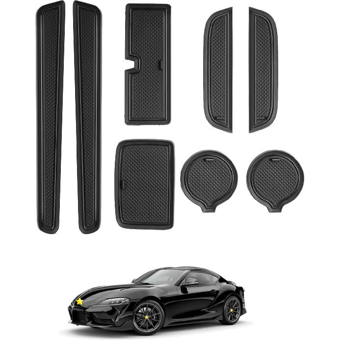 

SKTU Door Slot Mat for 2022-2026 Volkswagen Taos Accessories Door Groove Gate Pad 12Pcs Fit 2022-2026 VW Taos Door Compartment Cup Center Console for 2020-2026 GR Supra Bl