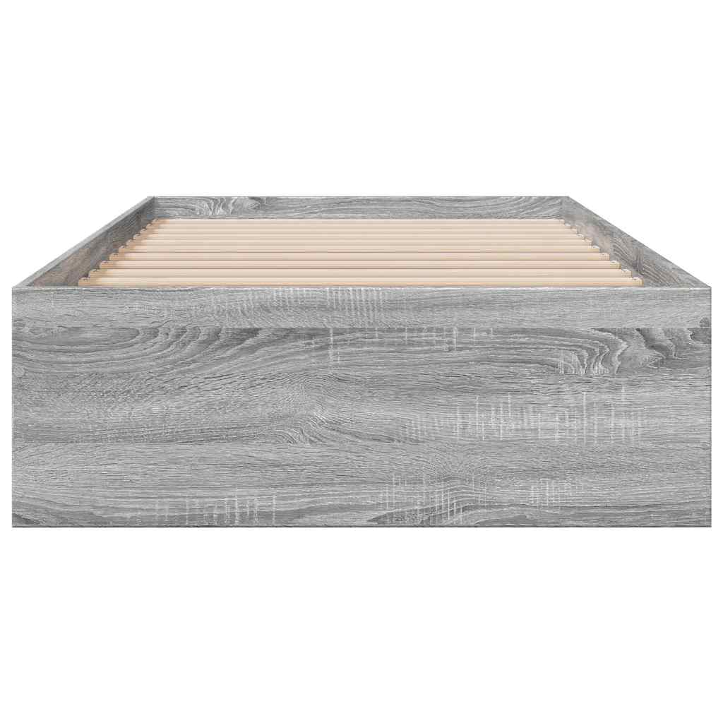 Bed Frame with Drawers Grey Sonoma 90x190 cm Particleboard