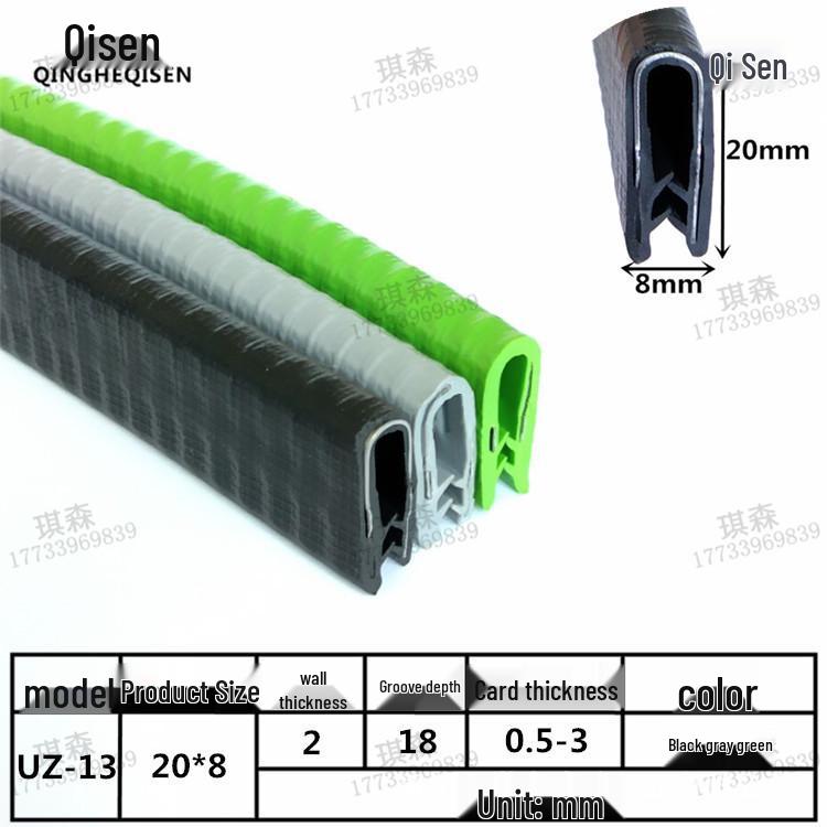 U-formad gummitätningskantlist för metallskydd