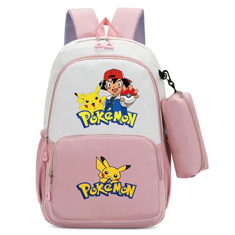 Pokemon Cartoon Printed Backpack Pencil Bag Elementary School Student Junior School Bag Backpack