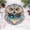 Dynamic 2D Metal Wind Spinner Mystical Owl Design Vibrant Nature Patterns Durable Outdoor Garden Decor Perfect Gift Yard Art Autumn Display