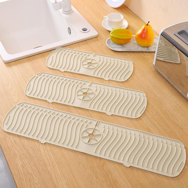 3 Size Kitchen Silicon Faucet Absorbent Mat Sink Anti-Splash Countertop Protect  Bathroom Soap Drainer Box Rack Draining Pad