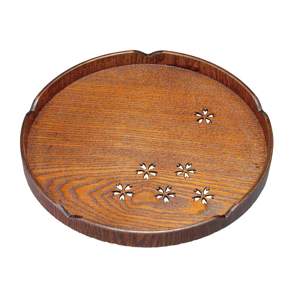 Nagao Wooden Cherry Blossom Round Tray WK2424 коричневый