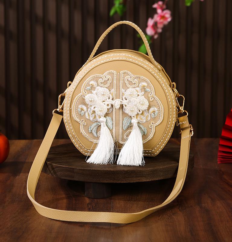 

«Круглая сумка через плечо с вышивкой в китайском стиле — универсальная сумка через плечо своими руками для женщин»