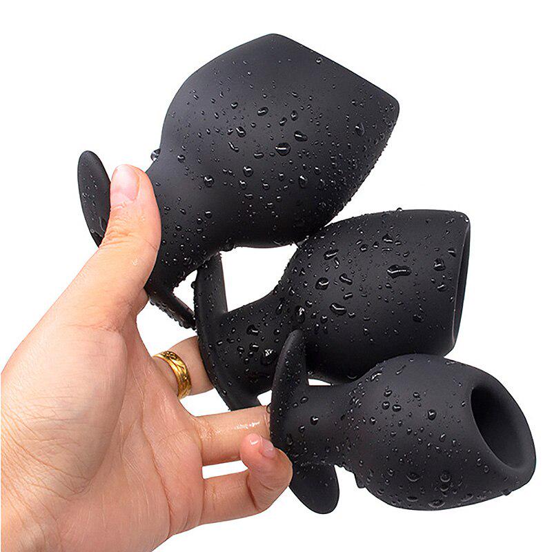 Ogromny korek analny silikonowa czara Hollow masaż prostaty rozszerzacz pochwy odbyt wziernik duży butt Plug Anus Dilator produkty dla dorosłych