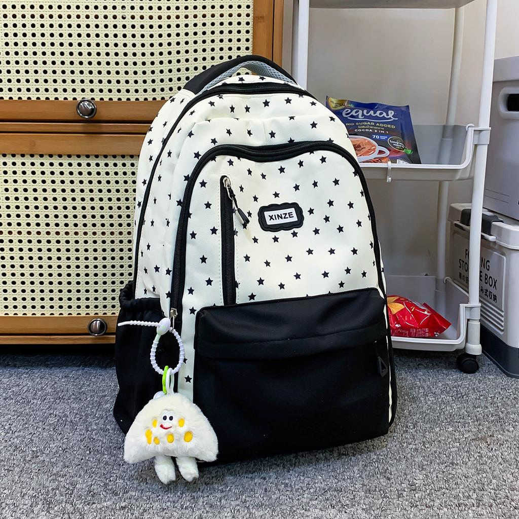 Schoolbag New High-value Japanese Ins Harajuku Fresh and Sweet Star Backpack Junior High School Students Lightweight Backpack