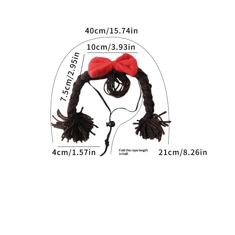 Pet Wig Braid Cute Creative Funny Pet Head Cover Funny Dress Up Cat Dog Headgear Decoration Accessories Pet Cat Dog Supplies