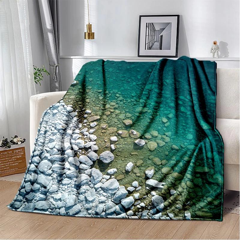 29 Style New Sea Water Beach Reef Nature Scenery 3D Blanket,Soft Throw Blanket for Home Bedroom Bed Sofa Travel Picnic Cover Kid