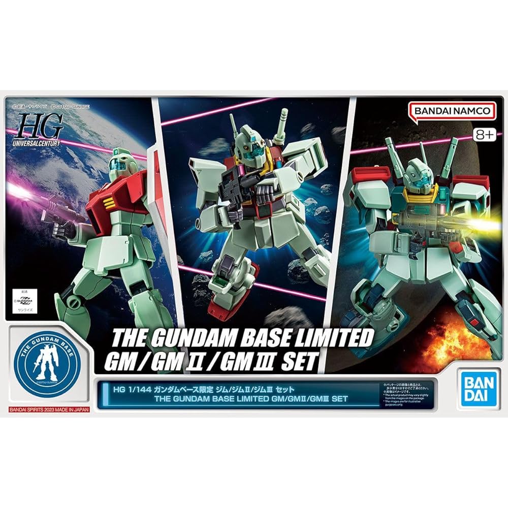 Bandai HG 1/144 Gundam Base Limited Gym/Gym II/Gym III Set Mobile Suit Gundam Model Kit