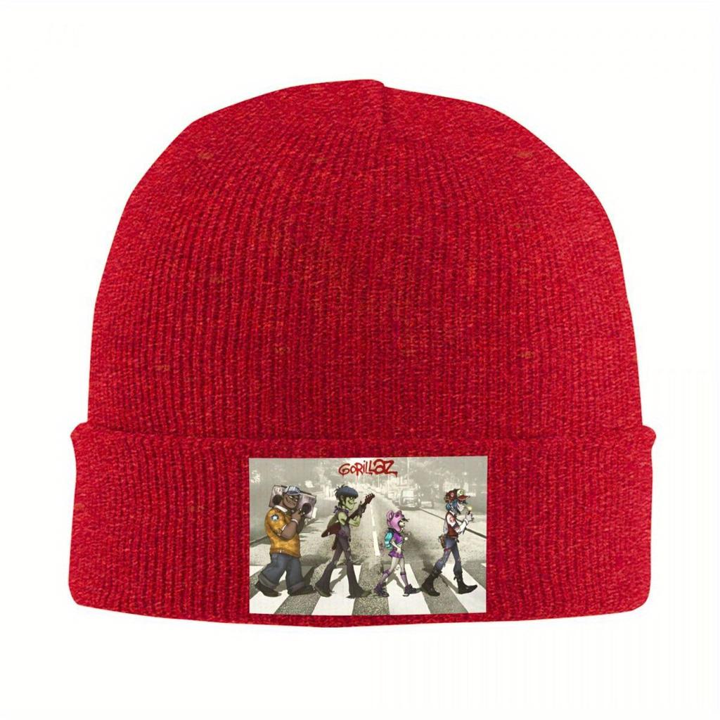 Rock Gorillaz Strickmützen Damen Herren Beanie Mützen Herbst Winter Mütze Acryl Gothic Hip Hop Freizeitmützen