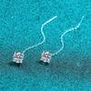 Smyoue 5/6.5mm Tassel Round Cut Moissanite Drop Earring for Women Classic Four-claws Lab Diamond Ear Jewelry 925  Silver