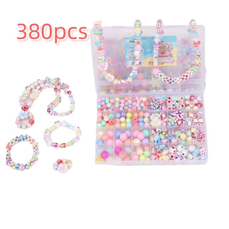 DIY Handmade Beaded Toy Set 24 Grid Loose Spacer Beads Children Creative Jewelry Making Bracelet Necklace Girl Gift Play Toy