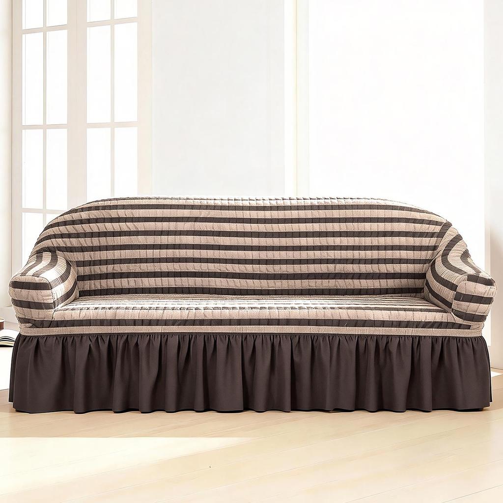 Four Seasons Wind Bubble Gauze Sofa Skirt, Thick & Fully Wrapped, High-End Elastic Cover for Lazy Person