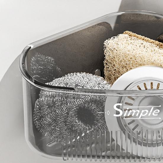 2Pcs Sink Drain Racks Sponge Holders Large Capacity Strong Load-bearing Suction Cup Triangle Storage Racks with Drain Hole