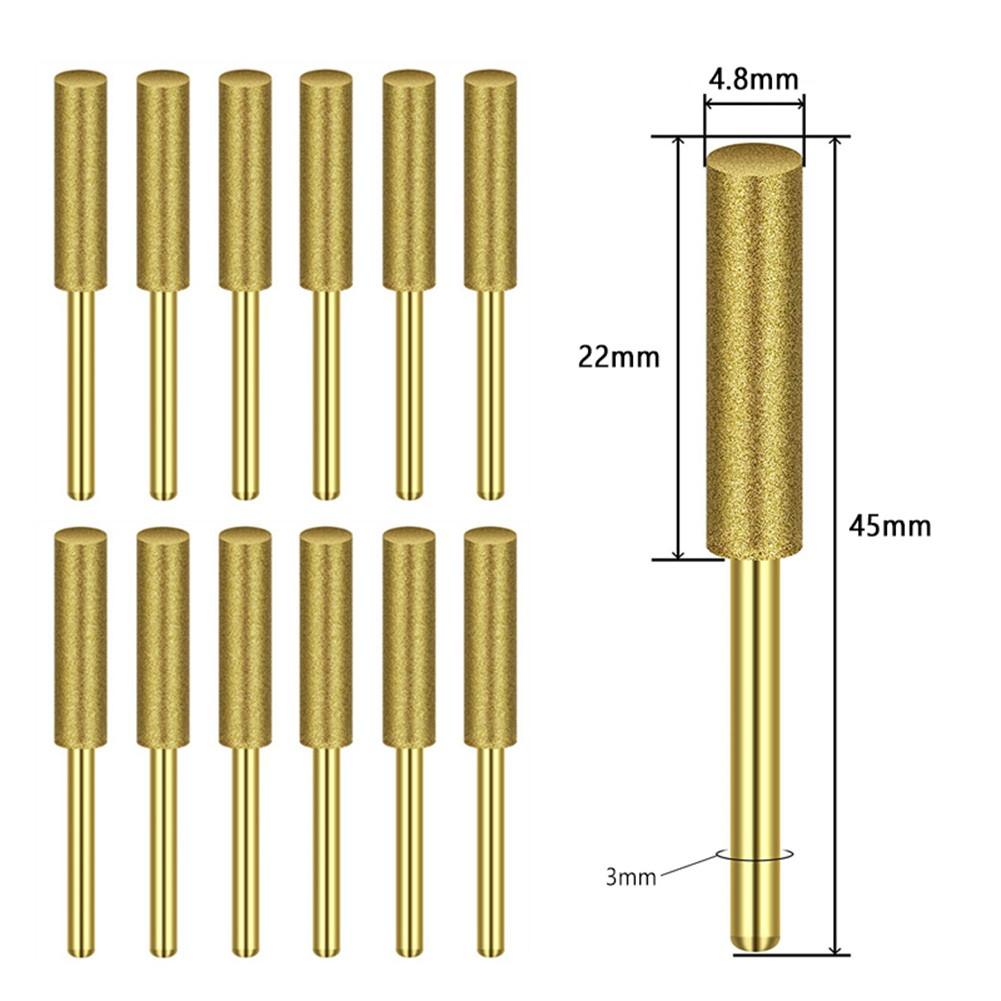 

Электроинструмент-12 шт., алмазная точилка для бензопилы, заусенец 4/4,8/5,5 мм, шлифовальная машина, дрель для цепной пилы, резьба 4.8mm
