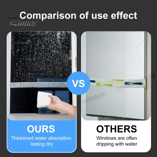 Window Condensation Absorbent Strip 4M/Roll Glass Sticker Felt Moisture Tile Wall Absorber Self-Adhesive Water Barrier Anti-Condensation Tape