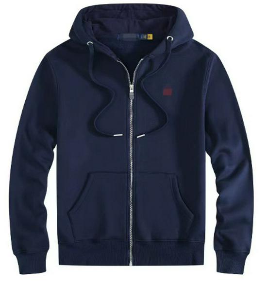 Sudadera con capucha forrada de felpa para hombre, Bordada, Corte holgado, Estilo polo Otoño/Invierno, Tallas grandes, Diseño RL