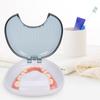 Orthodontic Retainer Case Portable Waterproof Mouthpiece Denture Box ContainerGray White