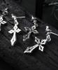 Sterlingworth Licht-T Natural Stone Silver Cross Earrings