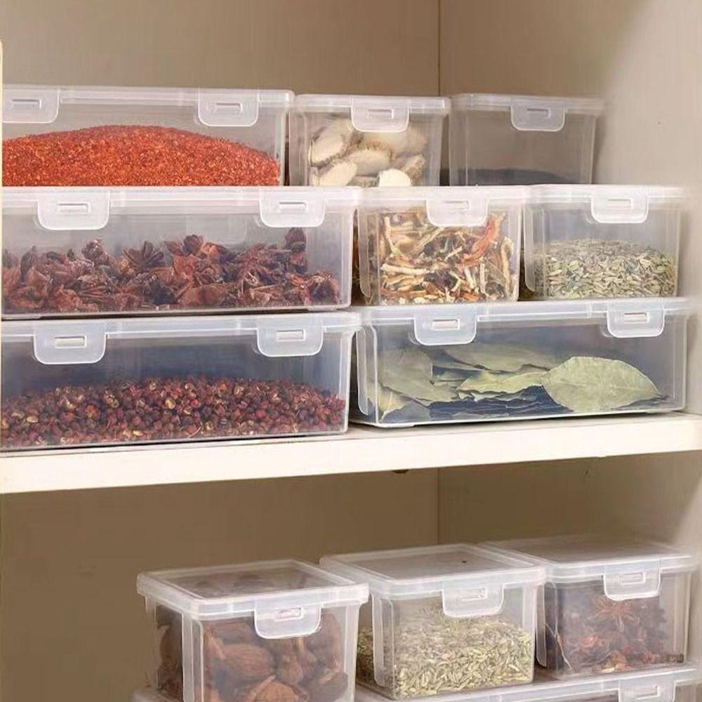 Sealed Spices Packaging Storage Box Transparent Seasoning Storage Box Spice Organizer  Refrigerator