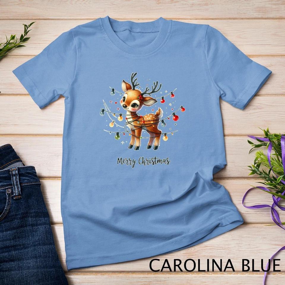 Festive Reindeer - Christmas Tree #3 Funny Christmas Shirt Unisex T-shirt 3 4XL