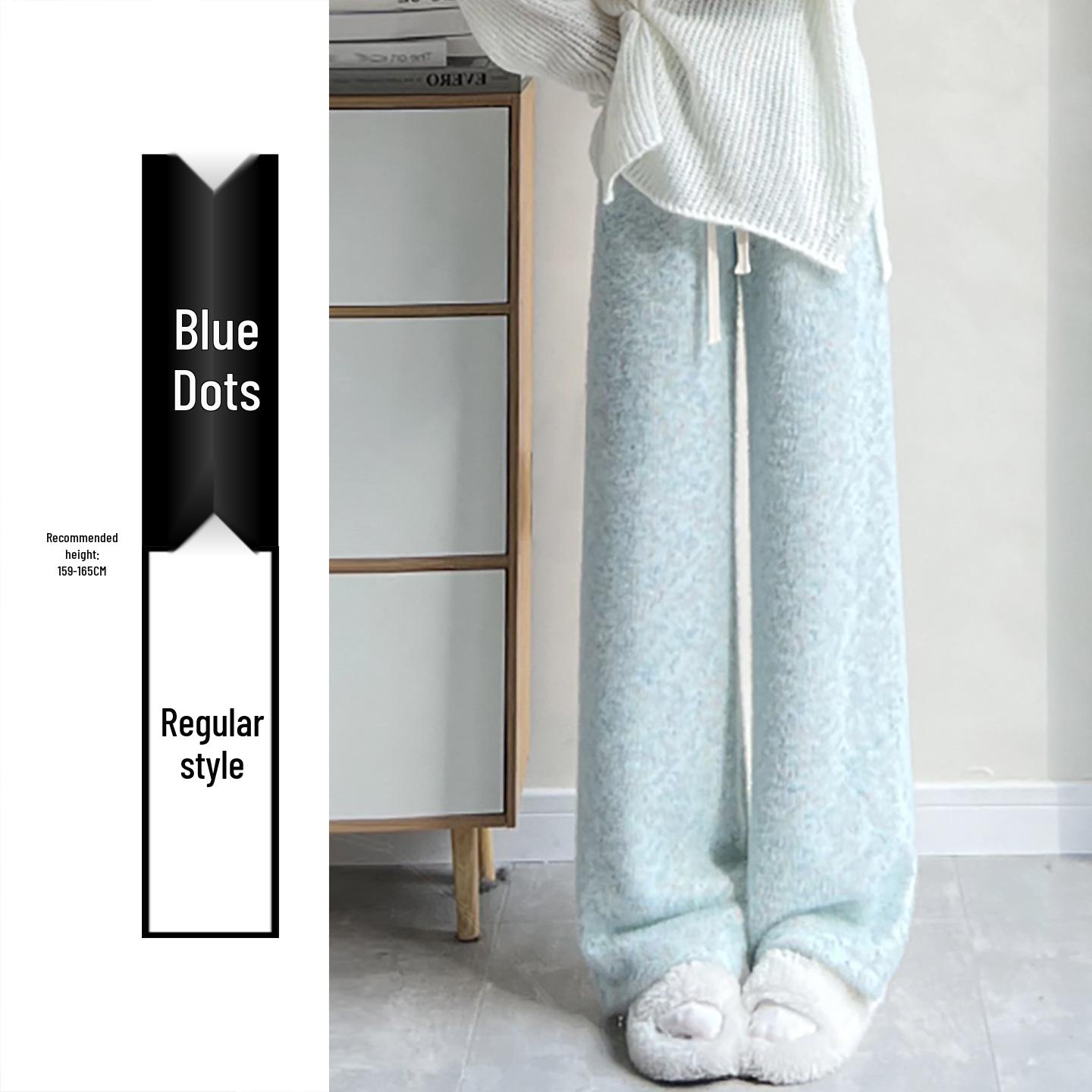 

Women s Rainbow High-Waist Cotton Pants | Soft Lambswool, Wide-Leg Drape, Plus Velvet | Autumn/Winter 2025 Casual Style L