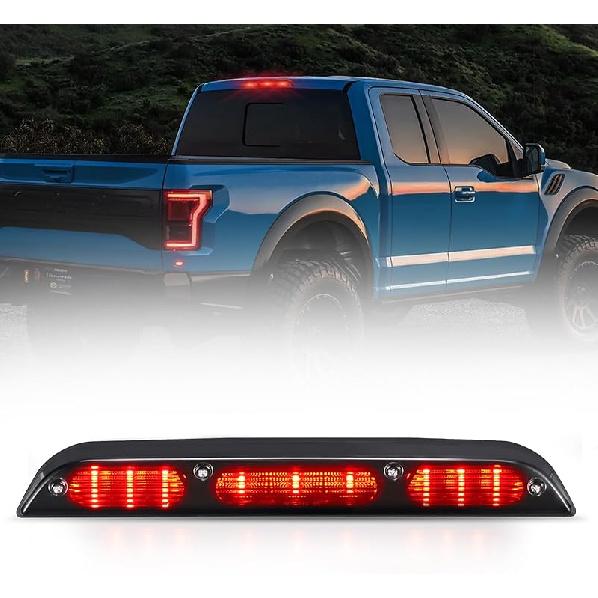 FIERYRED Third Brake Light/Reverse Light Smoked Compatible With 2009-2014 Ford F150 Light,Rear Cab Light,3Rd Lights Power Saving IP67 Waterproof