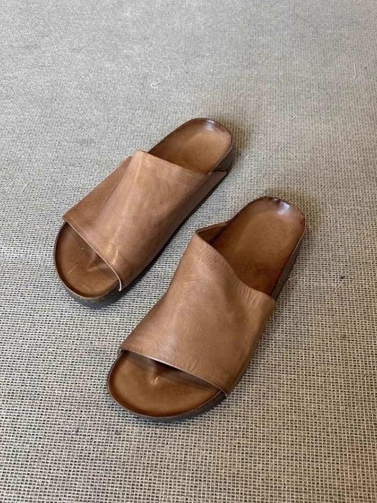 

Sheepskin version~ 2025 summer new models comfortable on the feet, thick-soled non-slip sandals, lazy shoes, half-toboken slippers women 40