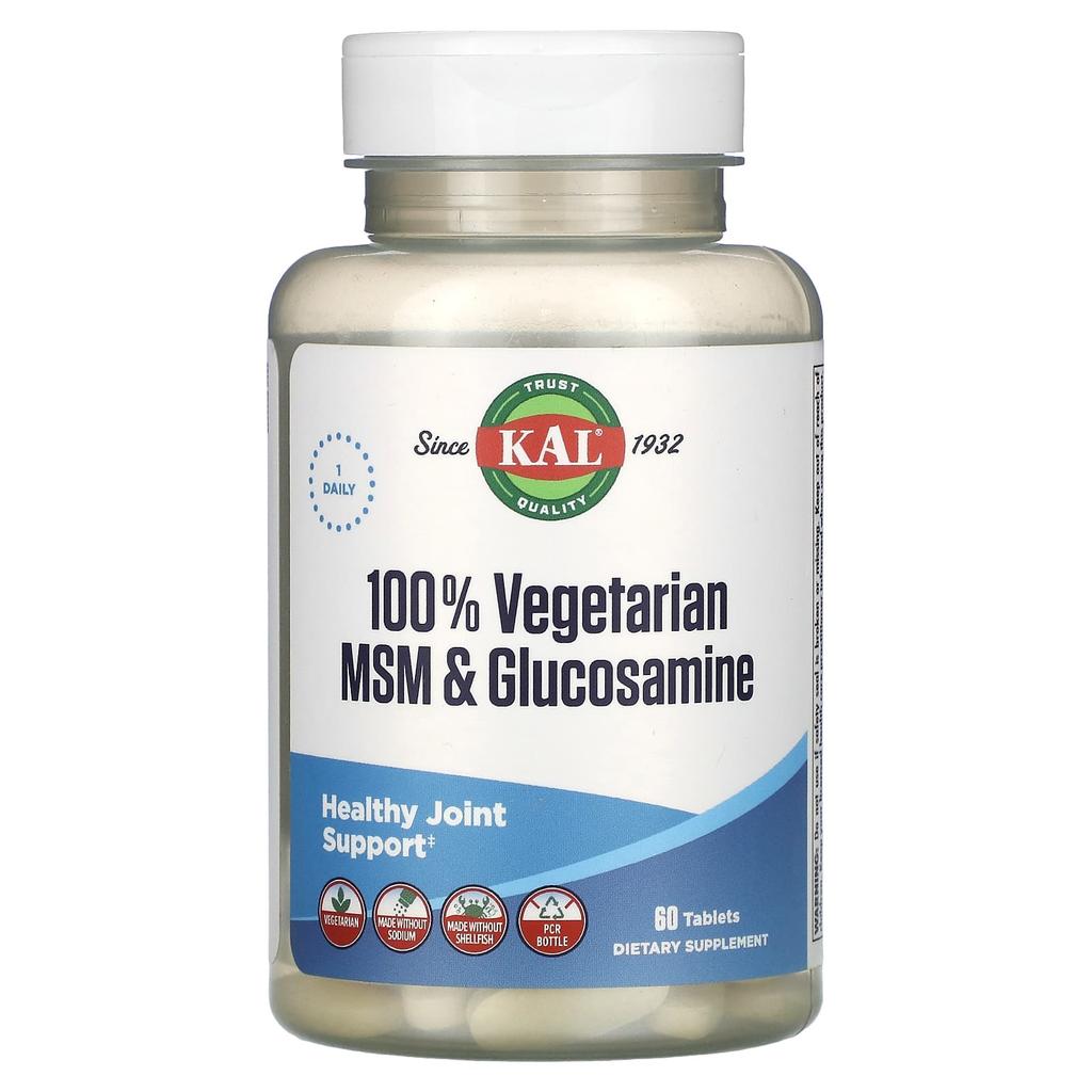 100% Vegan MSM & Glucosamine, 60 Tablets