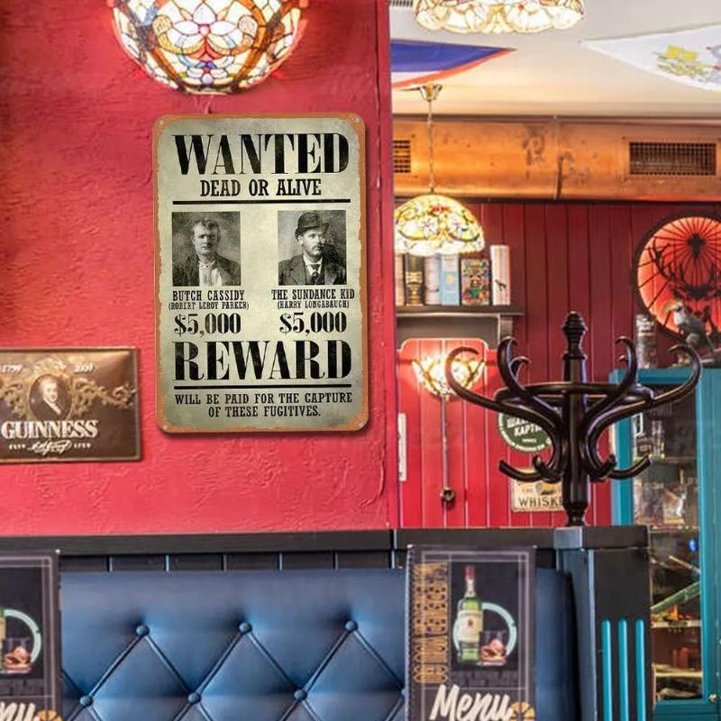 Vintage Metal Wall Art Plaque, Retro Iron Painting Bar Home Decor