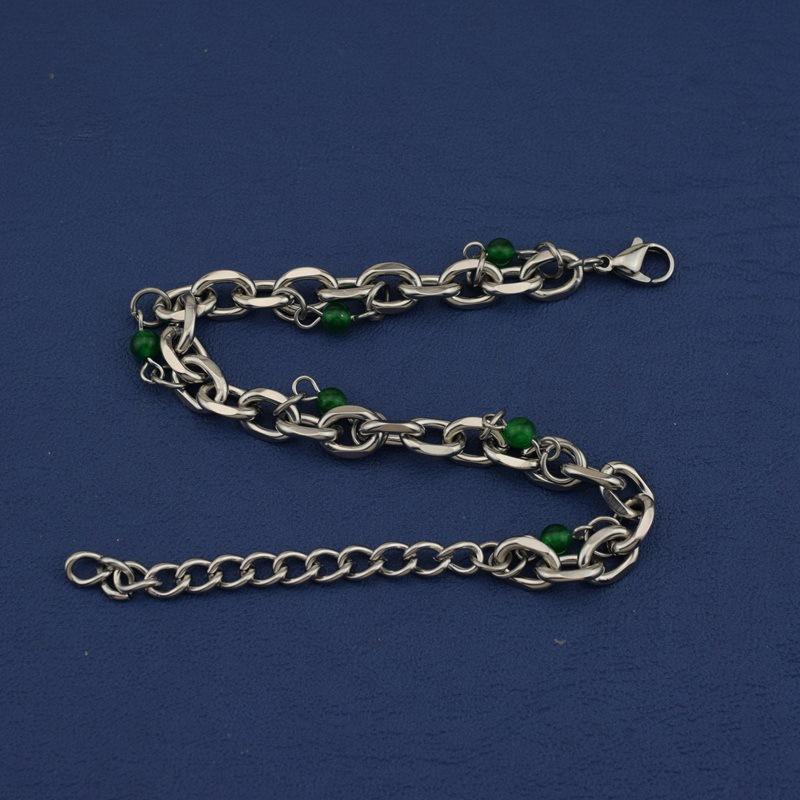 

Браслет из зеленых бусин в китайском стиле 2023 года с цветными блоками для мужчин и женщин, одинаково модное, популярное и универсальное ожерелье с индивидуальностью ключиц.