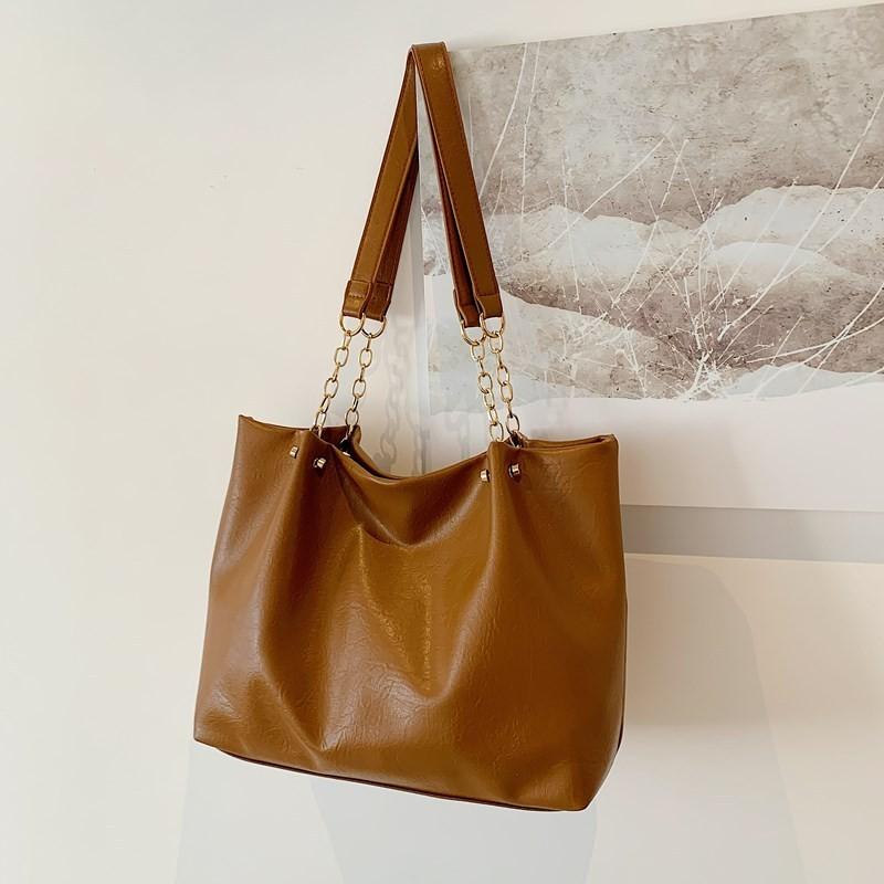 Stylish Large Tote Bag For Women In Black White Brown Or Coffee With Chic Design And Soft Pu Material