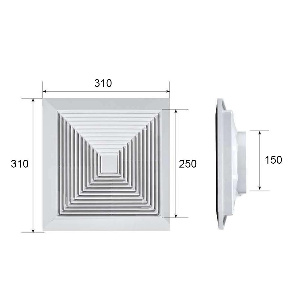 Square Air Diffuser ABS Ceiling Vent Hood Snap-in Panel Air Conditioner Ventilation Outlet White Ventilation Hood Ceiling Outlet