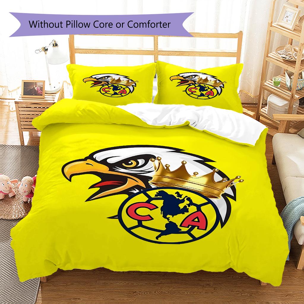 America Football Club Pattern Bedding,Quilt Set Quilt Cover Pillowcase Home Birthday Gift (1 * duvet cover + 2 * pillowcase, without core)