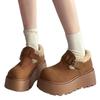 Fashion 2025 Fashionable Versatile Women's Cotton Shoes Thick Bottom Loafers Warm Fleece Lined Flat Heel round Toe Shoes