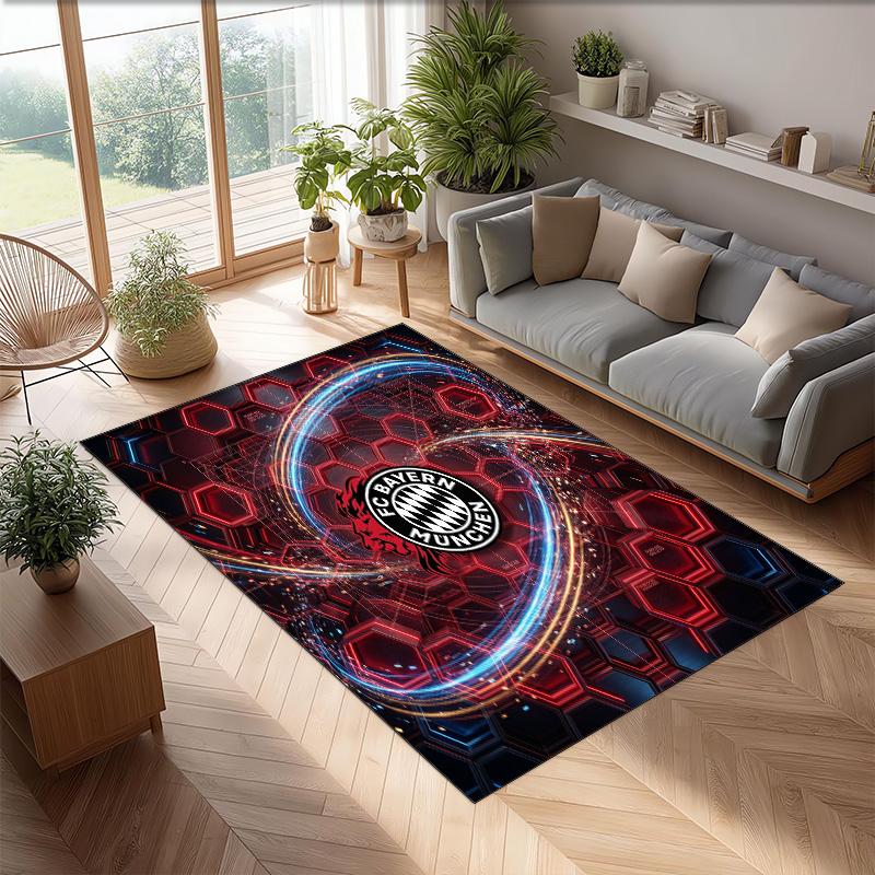 Bayern Munich Printed Flannel Area Rug Non Slip Soft Polyester Floor Carpet Indoor Decor Mat for Bedroom Living Room Sofa Game Room Home Decoration