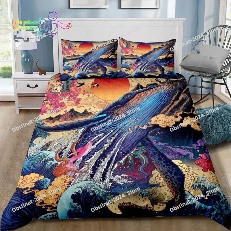 Japanese Style Scenery Art Bedding Set Single Twin Full Queen King Size Bed Set Adult Kid Bedroom 3D Print Bedding Gift