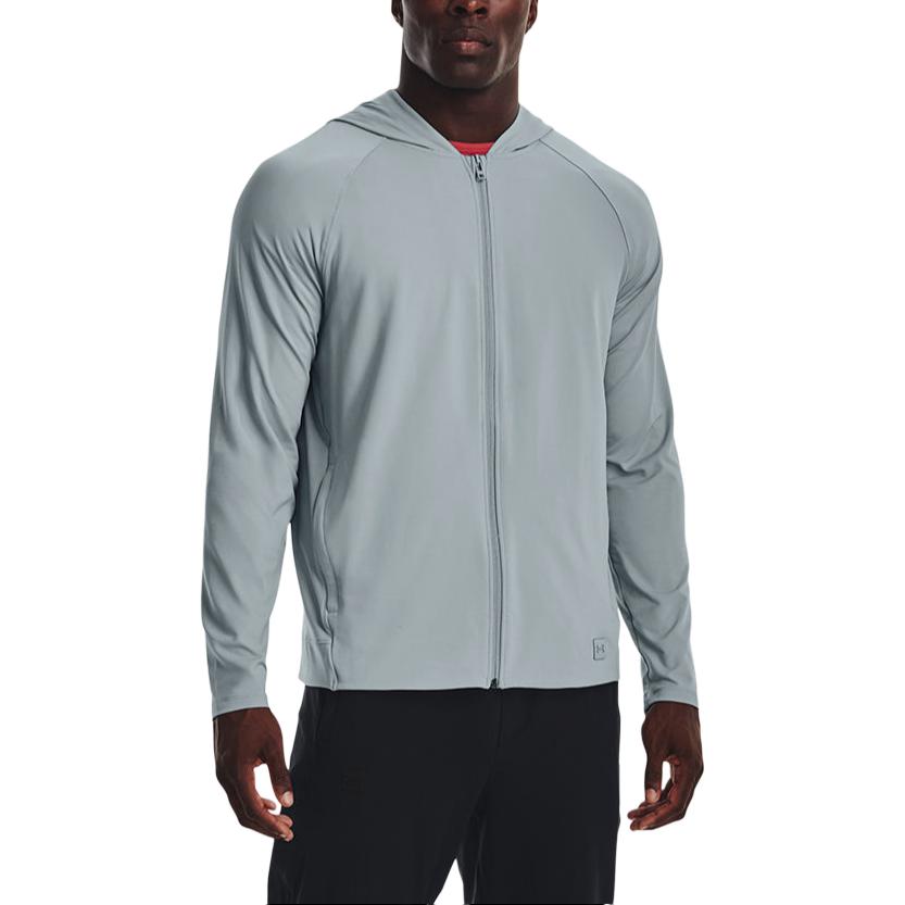 Under Armour Solid Color Zip Hoodie Jacket Men Jackets Blue 1374495-465